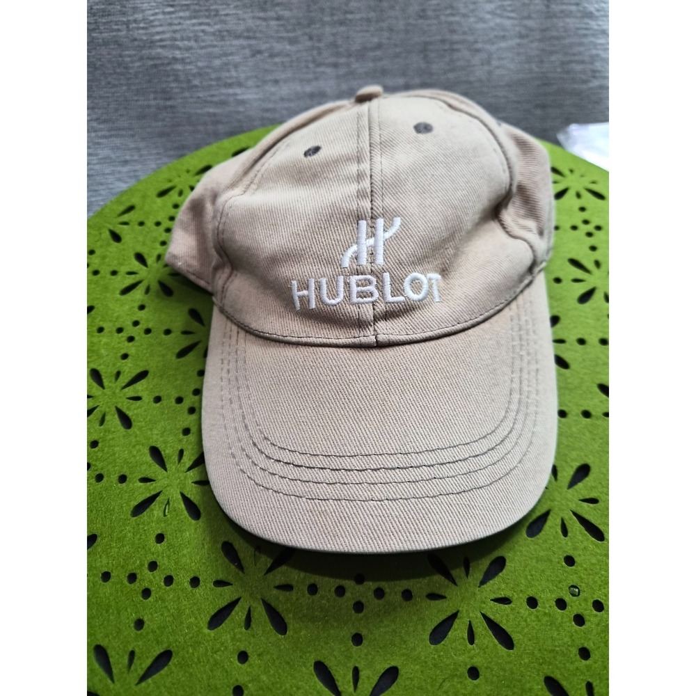 Hublot Baseball Cap Men One Size Beige Embroidered Logo Adjustable Strapback Hat